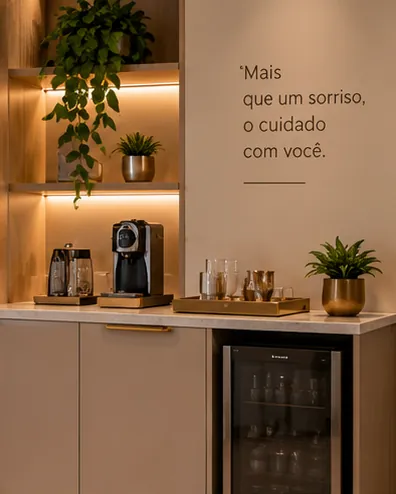 Espaço de café do consultório