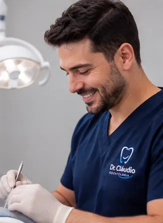 Dr. Cláudio durante um atendimento